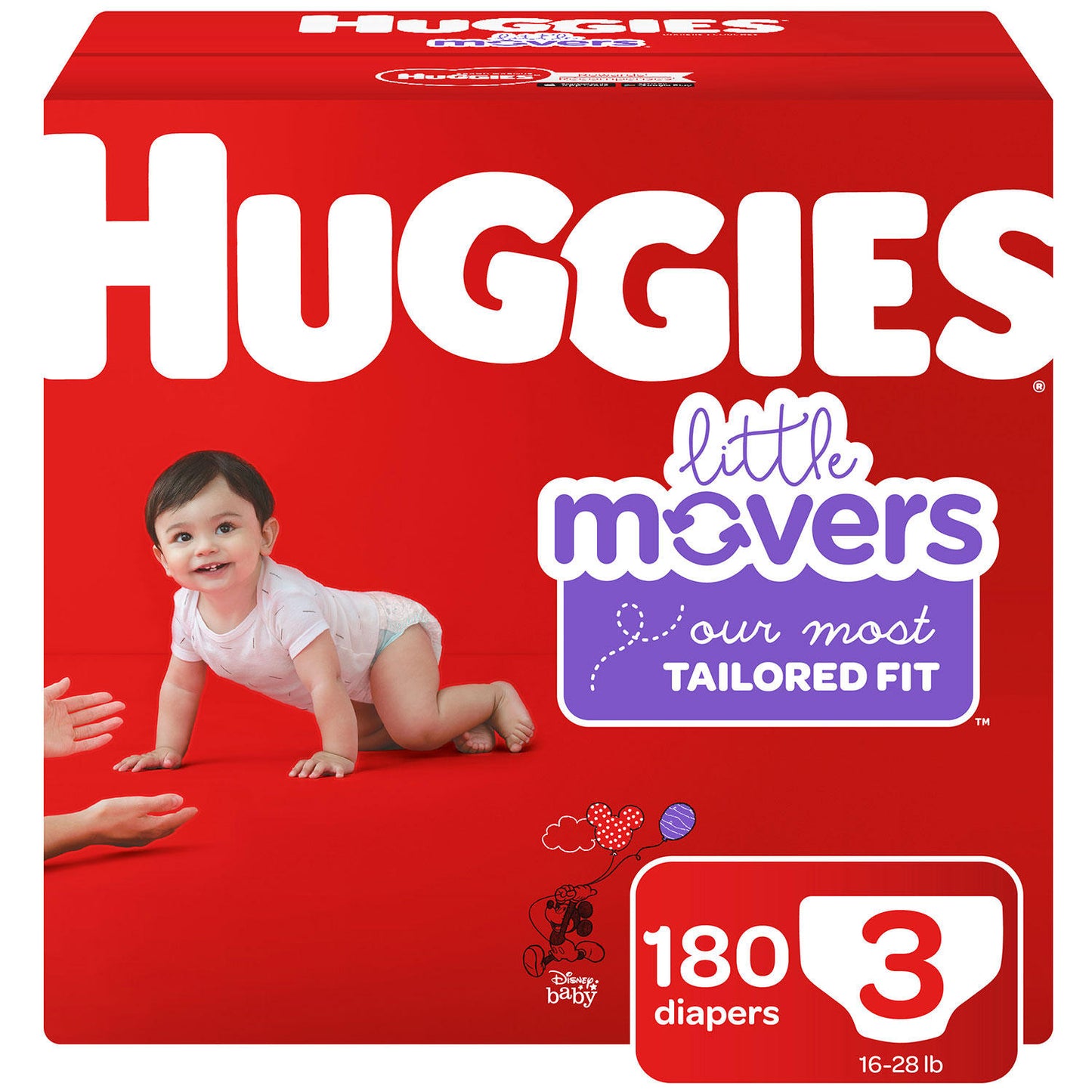 KIM11958 - Huggies Little Movers Diapers Size 3, Case of 180