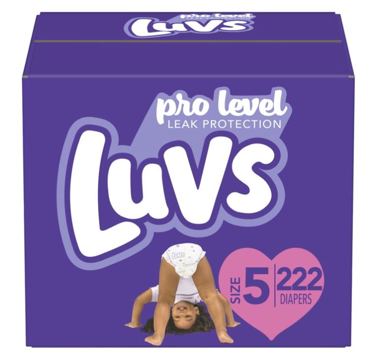 LUVS#5 - Luvs Pro Level Leak Protection Diapers Size 5, Case of 222