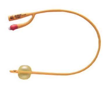 RUS180730140 - Rusch Gold 2-Way Standard Tip Foley Catheter 14FR 30cc Balloon Silicone Coated Latex