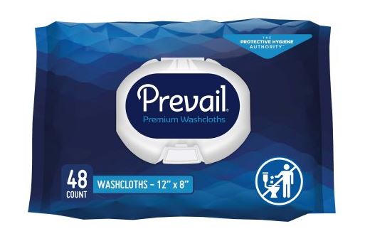 Pre-Moistened Washcloths, Prevail, 12in x 8in, 48/pk, 12 pk/cs (WW-710)