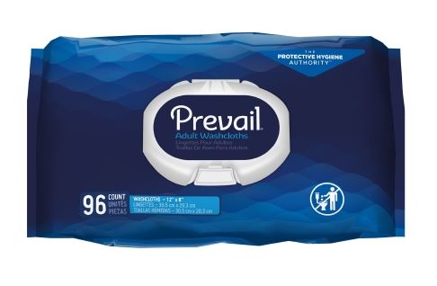 FQPWW-720 - Pre-Moistened Washcloths, Prevail, 12in x 8in, 96/pk, 6 pk/cs