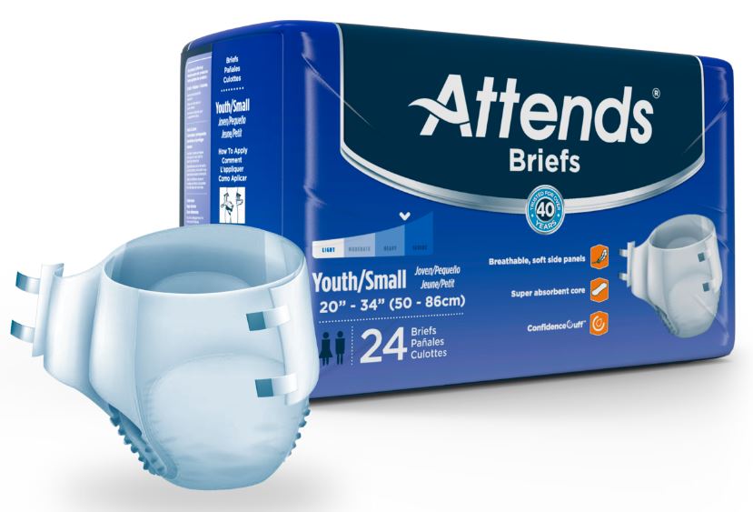 ATTDD10  - Small Adult Brief 20 to 34 Inch Waist 24/Pack, 4 Packs/Case