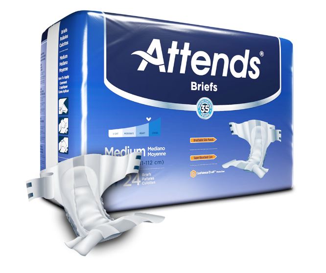 ATTDDA20 - DermaDry Brief Medium Heavy Absorbent 32 - 44 Inch Waist 24/Pack, 4 Packs/Case