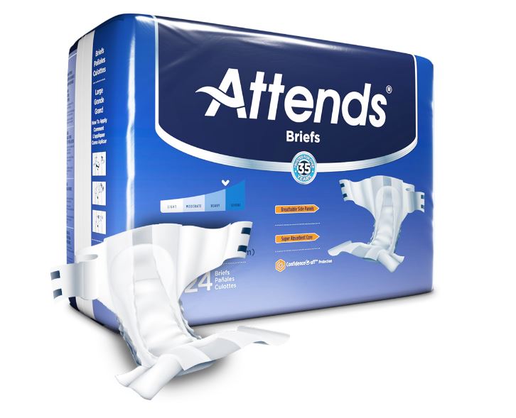 ATTDDA30 - DermaDry Brief Large Heavy Absorbent 44 - 58 Inch Waist 24/Pack, 3 Packs/Case