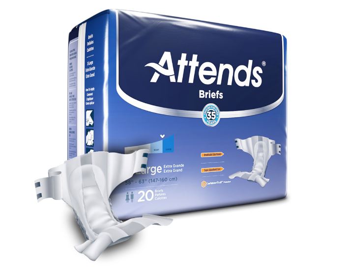 ATTDDA40 - DermaDry Brief Extra Large Heavy Absorbent 58 - 63 Inch Waist 20/Pack, 3 Packs/Case