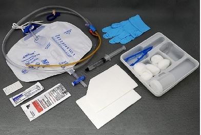 AMSAS89316-AMSure Foley Indwelling Catheter Tray 16FR 5cc Balloon Silicone Coated Latex