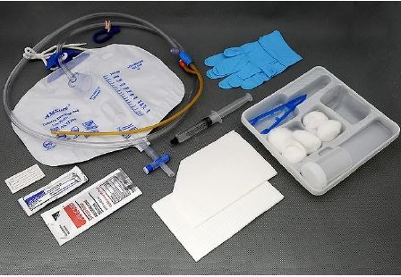 AMSAS89318-AMSure Foley Indwelling Catheter Tray 18FR 5cc Balloon Silicone Coated Latex