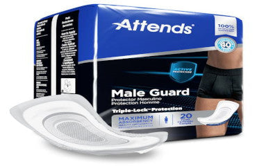 ATTADMG20-Bladder Control Pad Attends Discreet Male Guard 12-1/2 Inch Length Light Absorbency Polymer Core One Size Fits Most