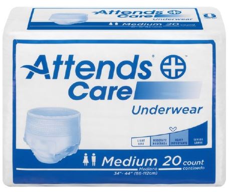 ATTAPV20-Adult Absorbent Underwear Attends Care Pull-up Medium Disposable Moderate Absorbency