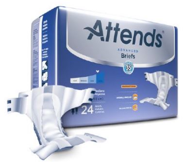 ATTDDC20-Unisex Adult Incontinence Brief Attends Advanced Tab Closure Medium Disposable Heavy Absorbency