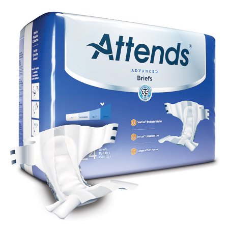ATTDDC30-Unisex Adult Incontinence Brief Attends Advanced Tab Closure Large Disposable Heavy Absorbency