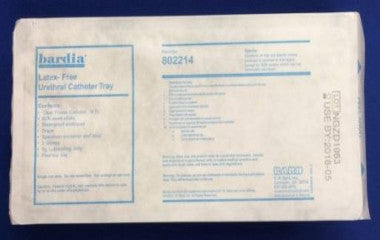 BAR802214 - Intermittent Catheter Tray Bardia Round Hollow Tip 14FR Without Balloon Vinyl