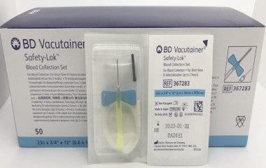 BEC367283-BD Vacutainer Safety-Lok Blood Collection Set 23G x 3/4in Needle Length Safety Needle 12in Tubing Sterile