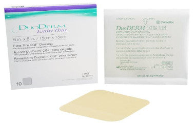 CON187957-DuoDERM Hydrocolloid Dressing Extra Thin 6in x 6in Square Sterile, Box of 10