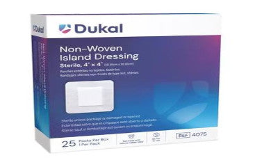 DKL4075-Non Woven Island Dressing, 4in x 4in, Adhesive Border, Sterile