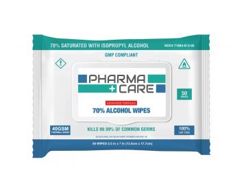 ESCPC-1040-2-Pharmacare 70% Alcohol Wipes 5in x 7in, 50/pack
