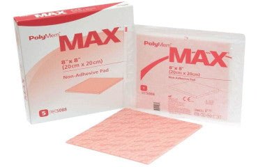 FER5088-PolyMem Max 8in x 8in Square Non-Adhesive without Border Sterile