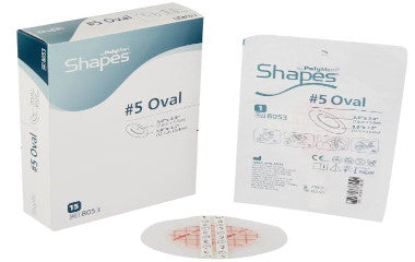 FER8053-PolyMem Shapes 3 1/2in x 5in Oval Adhesive with Border Sterile