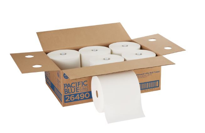 GEO26490-Pacific Blue Ultra Paper Towels, White, For Use  Pacific Blue Ultra Dispensers, 1150 sheets/rl, 6 rl/cs