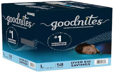 GOODNITEBOY-LRG-GoodNites Male Youth Pull On Underwear with Tear Away Seams LARGE 68-95lbs Disposable Heavy Absorbency