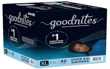 GOODNITEBOY-XL-GoodNites Male Youth Pull On Underwear with Tear Away Seams XLARGE 95-140lbs Disposable Heavy Absorbency
