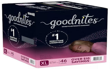 GOODNITEGRL-XL-GoodNites Female Youth Pull On Underwear with Tear Away Seams X-Large 95-140lbs Disposable Heavy Absorbency