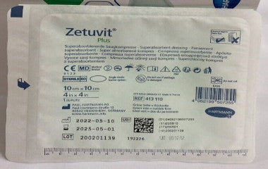 HAR413110-Zetuvit Plus 4in x 4in Superabsorbent Gelling Dressing