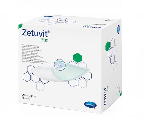 HAR413715-Super Absorbent Dressing Zetuvit Plus 8 X 16 Inch Nonwoven / Cellulose Rectangle Sterile
