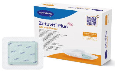 HAR413902-Zetuvit Plus Super Absorbent Dressing Silicone Border Silicone / Cellulose / Super Absorbent Polymer 5in x 5in Sterile