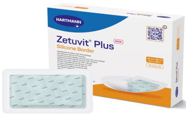 HAR413904-Zetuvit Plus Super Absorbent Silicone Border Dressing Silicone / Cellulose / Super Absorbent Polymer 6in x 10in Sterile