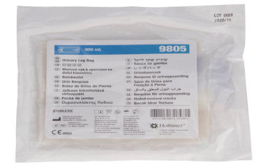 HOL9805-Hollister Urinary Leg Bag Anti-Reflux Valve 900mL Vinyl