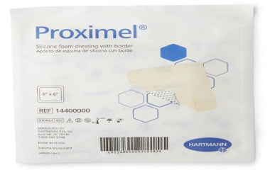 HRT14400000-Hartmann-Conco Proximel Silicone Foam Dressing, with Border, 6in x 6in
