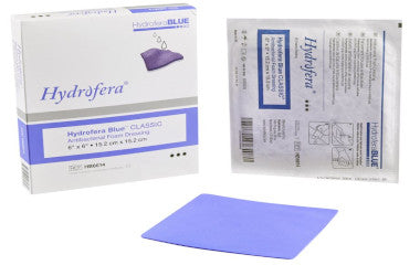 HYDHB6614-HydroferaBLUE Classic Antibacterial Foam Dressing 6in x 6in Square Non-Adhesive without Border Sterile