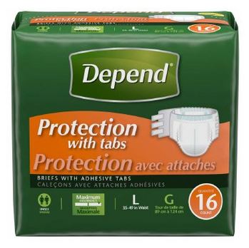 KIM35458-Depend Large / X-Large Disposable Brief Heavy Absorbency