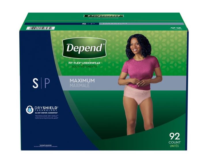 KIM48484-Depend FIT-FLEX Incontinence Underwear for Women, Maximum Absorbency, Small, Blush, 92 per Case, 46 per Pack