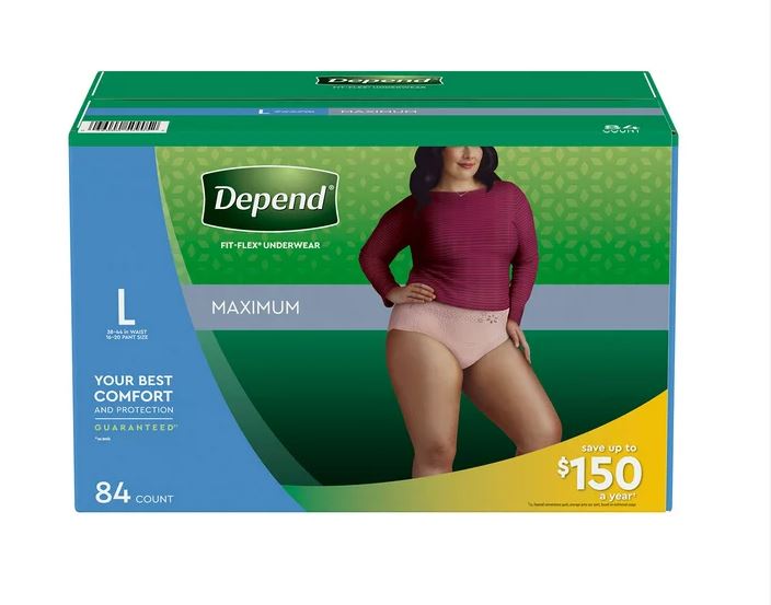 KIM48486-Depend FIT-FLEX Female Adult Absorbent Pull On Underwear with Tear Away Seams Large Disposable Heavy Absorbency