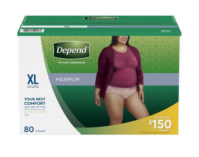 KIM48487-Depend FIT-FLEX Pull On Underwear with Tear Away Seams X-Large Disposable Heavy Absorbency