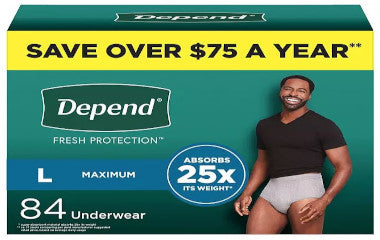 KIM48496-Depend Fresh Protection Incontinence Underwear for Men, Max Absorbency