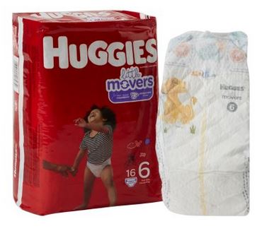KIM49693-Huggies Little Movers Tab Closure Size 6 Disposable Heavy Absorbency