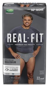 KIM50976-Depend Real Fit Male Adult Absorbent Underwear Pull On with Tear Away Seams Small / Medium Disposable Heavy Absorbency