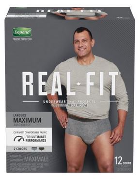 KIM50983-Depend Real Fit Pull On Male Adult Absorbent Underwear with Tear Away Seams Large / X-Large Disposable Heavy Absorbency