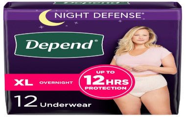 KIM55154-Adult Absorbent Underwear Depend Night Defense Pull On X-Large Disposable Heavy Absorbency