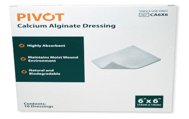 LMPCA6X6-Pivot Calcium Alginate 6in x 6in Dressing