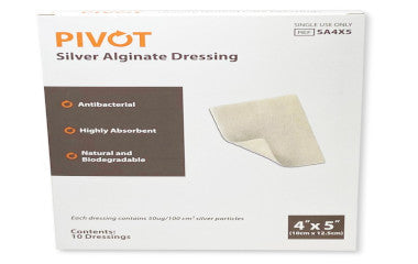 LMPSA4X5-Pivot Silver Alginate Dressing, 4in x 5in