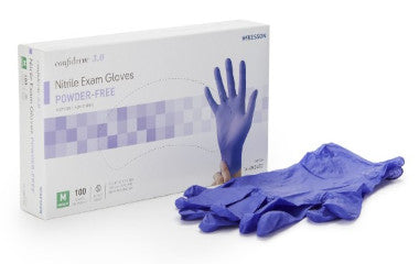 MCK14-6N34EC-Exam Nitrile Glove, Confiderm 3.0 Medium, NonSterile, Standard Cuff Length, Textured Fingertips, Blue