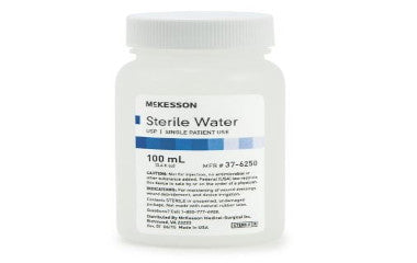 MCK37-6250-Sterile Water for Irrigation Not for Injection Bottle, Screw Top 100mL