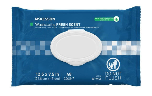 MCKWPW48-Personal Cleansing Wipe McKesson Soft Pack Unscented 48 Count
