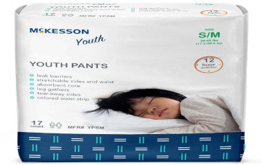 MCKYPSM-Unisex Youth Absorbent Underwear McKesson Pull On with Tear Away Seams Small / Medium Disposable Heavy Absorbency