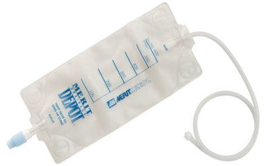 MERFZ624-600 mL Drainage Depot Nephrostomy Bag, Soft Cloth Backing, Large Bore Tubing, Twist Drain Valve, Velcro Strap