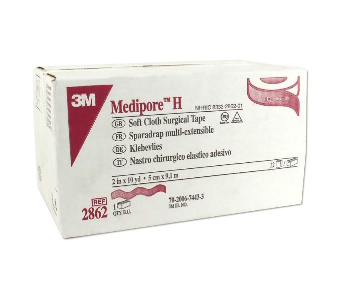 MMM2862-Medical Tape 3M Medipore H Water Resistant Cloth 2 Inch X 10 Yard White NonSterile
